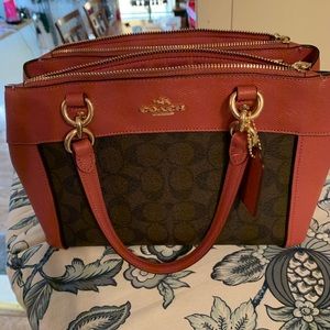 Small Pink and Brown Coach Purse
